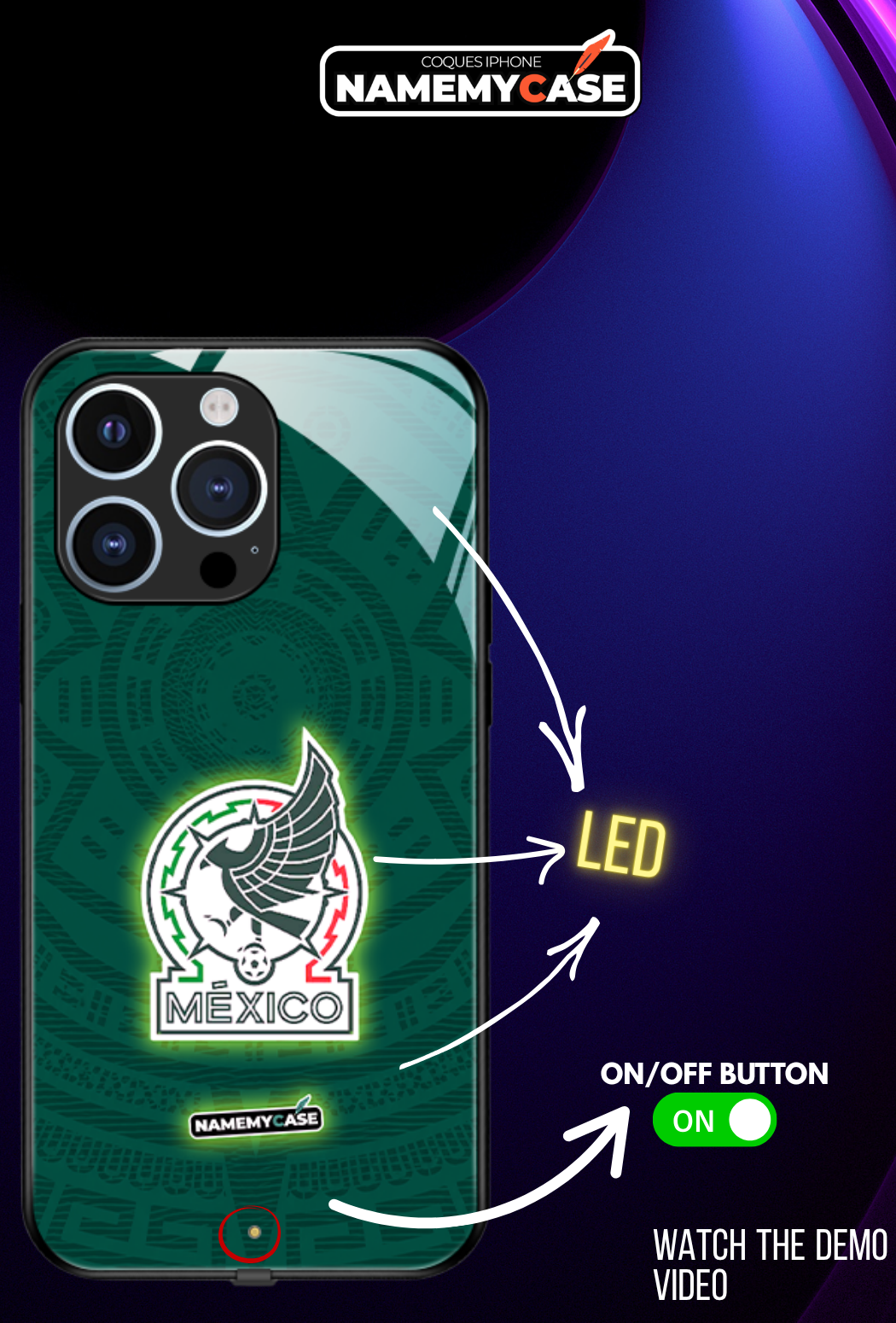 LED Light-Up iPhone Case - Mexico World Cup Jerseys
