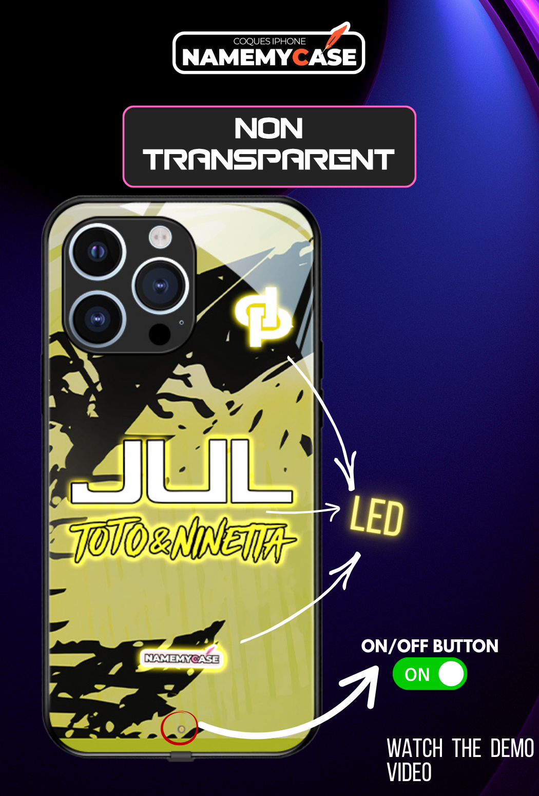 LED Light-Up iPhone Case- JUL Yellow