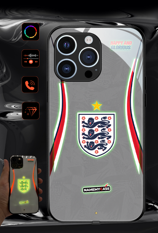 LED Light-Up iPhone Case - White England World Cup Jerseys