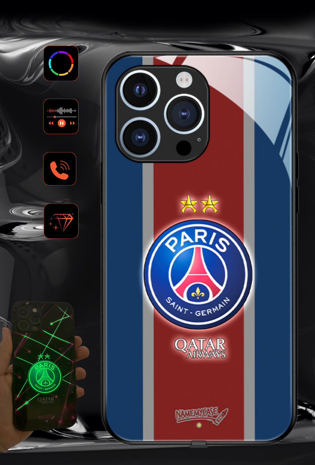 LED Light-Up iPhone Case - PSG Stadium
