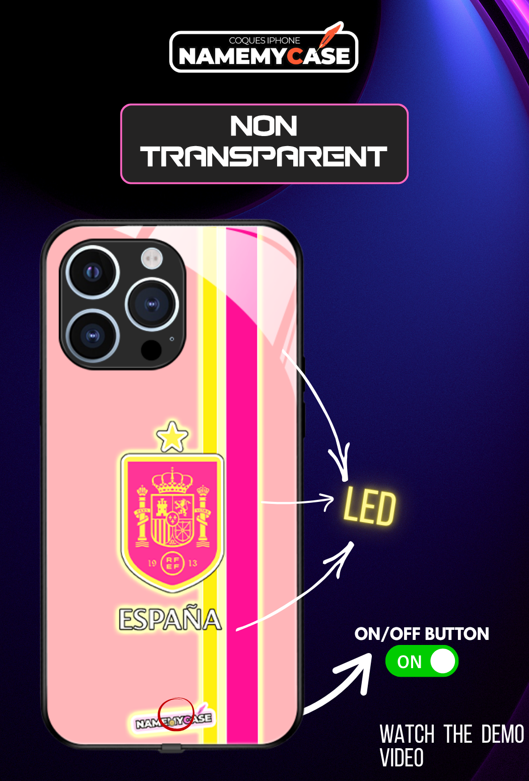 LED Light-Up iPhone Case- Spain