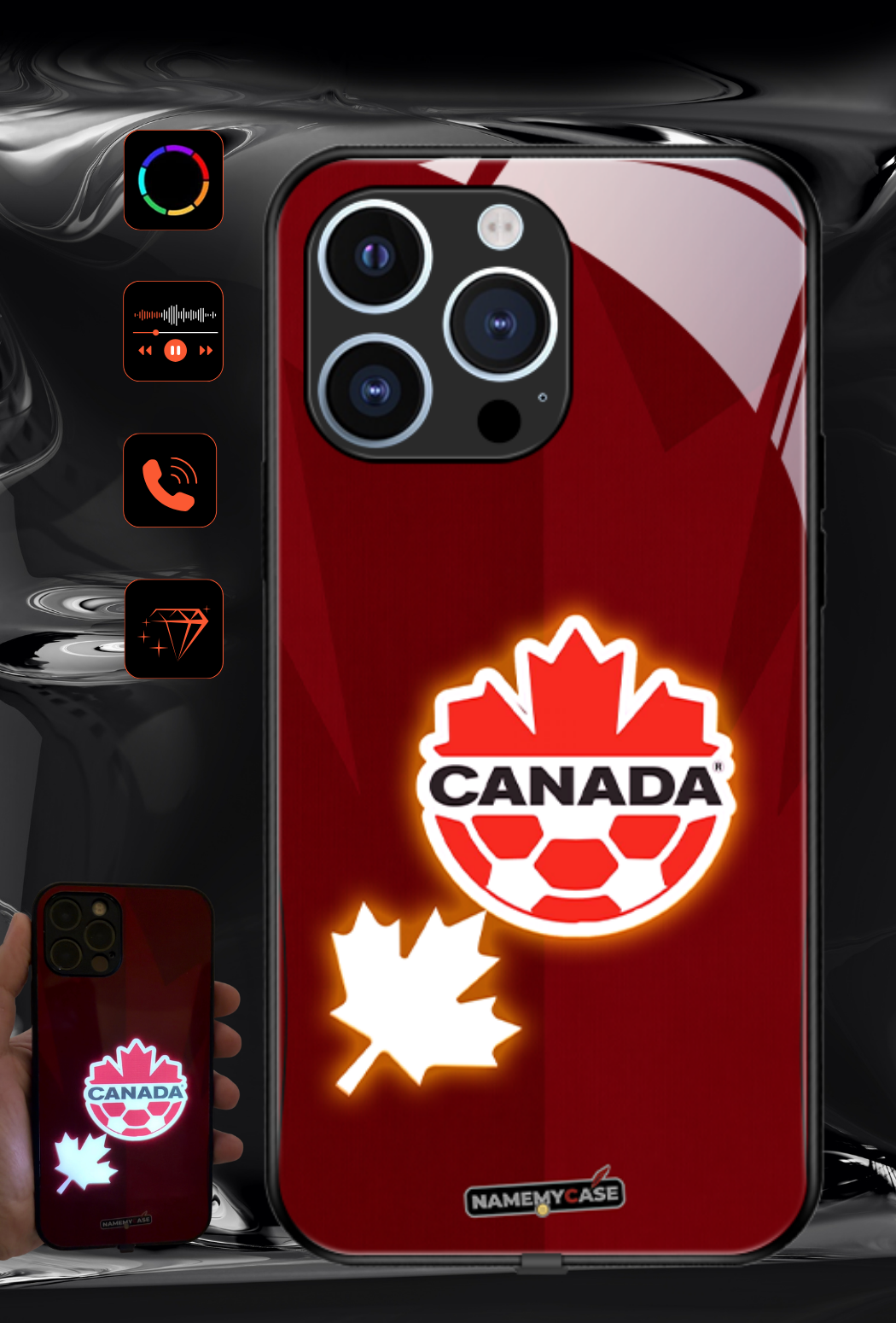 LED Light-Up iPhone Case - Canada World Cup Jerseys