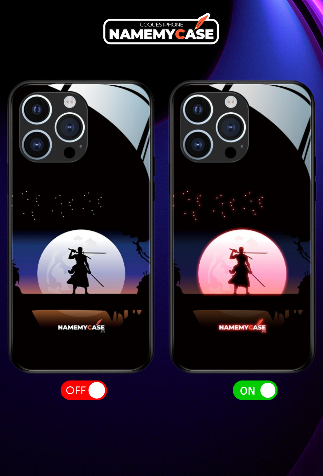 LED Light-Up iPhone Case - Moonlight victory | Zoro One piece