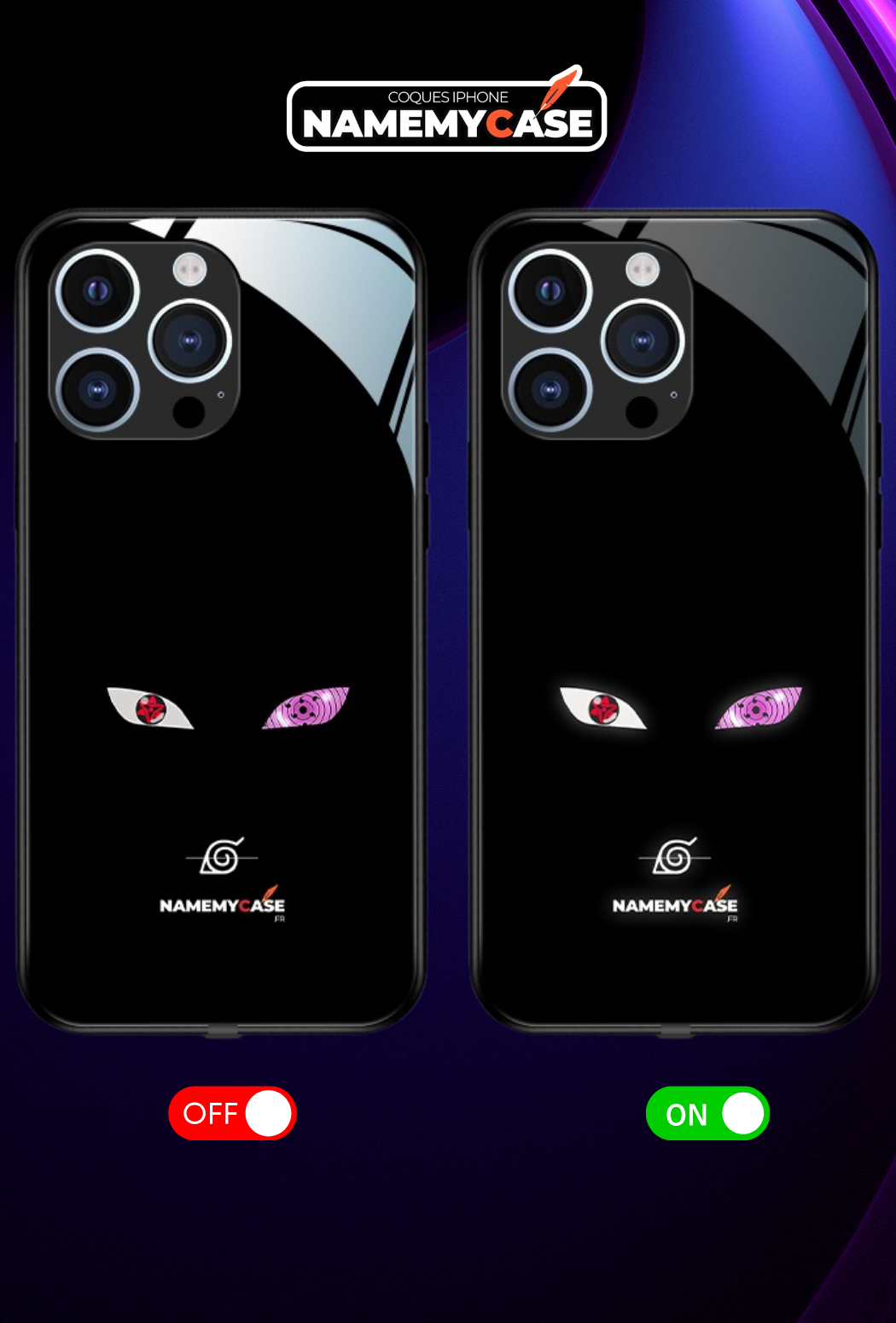 LED Light-Up iPhone Case - Purple eyes | Naruto
