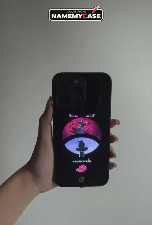 LED Light-Up iPhone Case - Red moon Itachi | Naruto